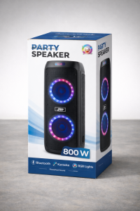 Boxă Portabilă 800W cu Bluetooth, Lumini LED RGB și Microfon Wireless – Sistem Audio Karaoke cu Telecomandă pentru Petreceri