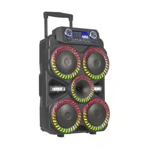 Boxă Portabilă Kolav 8" cu Bluetooth, TWS, Lumini LED și Microfon Wireless – Boxă Karaoke cu Baterie 4000 mAh și Trolley pentru Petreceri