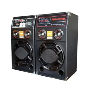 Set Boxe Active Profesionale ES-284 500W cu Bluetooth, Lumini LED și Microfon Wireless – Sistem Audio Karaoke pentru Petreceri și Evenimente