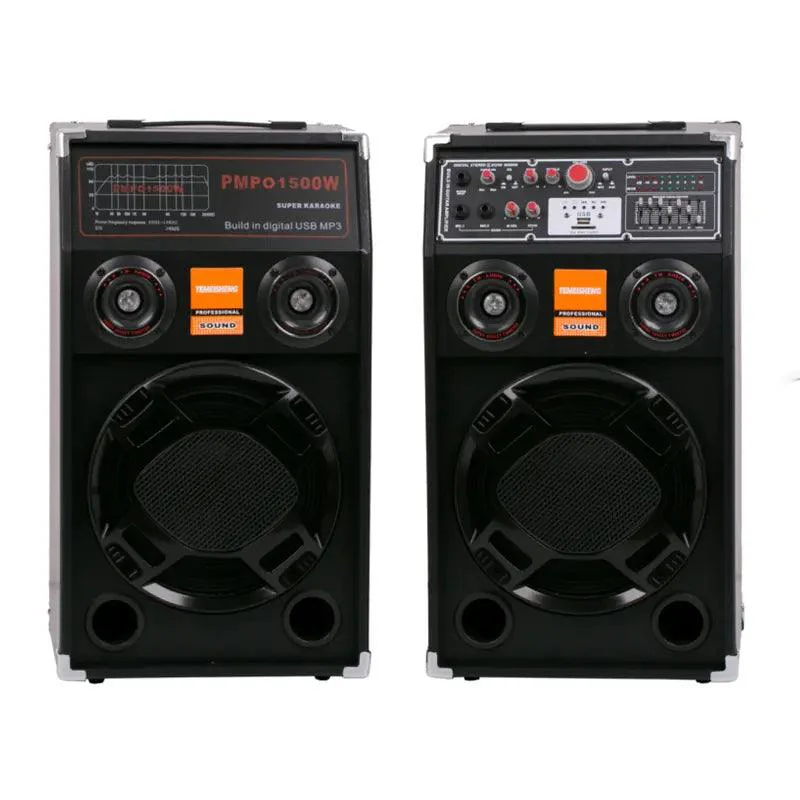 Set Boxe Active Profesionale ES-284 500W cu Bluetooth, Lumini LED și Microfon Wireless – Sistem Audio Karaoke pentru Petreceri și Evenimente