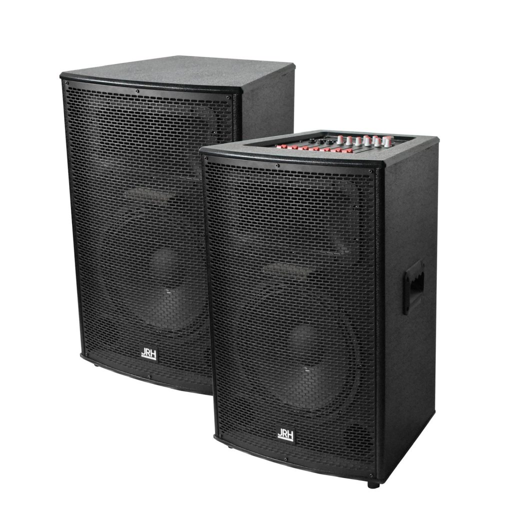 Set Boxe Profesionale 1000W cu Bluetooth, Egalizator Grafic 5 Benzi, 2 Microfoane Wireless și Telecomandă – Sistem Audio pentru Karaoke și Evenimente