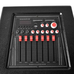 Set Boxe Profesionale 1000W cu Bluetooth, Egalizator Grafic 5 Benzi, 2 Microfoane Wireless și Telecomandă – Sistem Audio pentru Karaoke și Evenimente