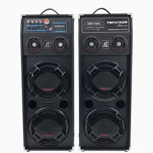 Sistem Audio Profesional 1500W cu Bluetooth, USB, Radio FM și Microfon Wireless – Set Boxe Puternice pentru Petreceri și Evenimente