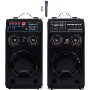 Sistem Audio Profesional 1000W cu Bluetooth, USB și Radio FM – Boxe Puternice cu Funcție Karaoke pentru Petreceri și Evenimente