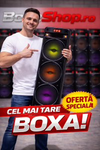 Boxa portabila 500W pentru petreceri cu 3 difuzoare, lumini LED si microfon wireless CADOU – sunet puternic